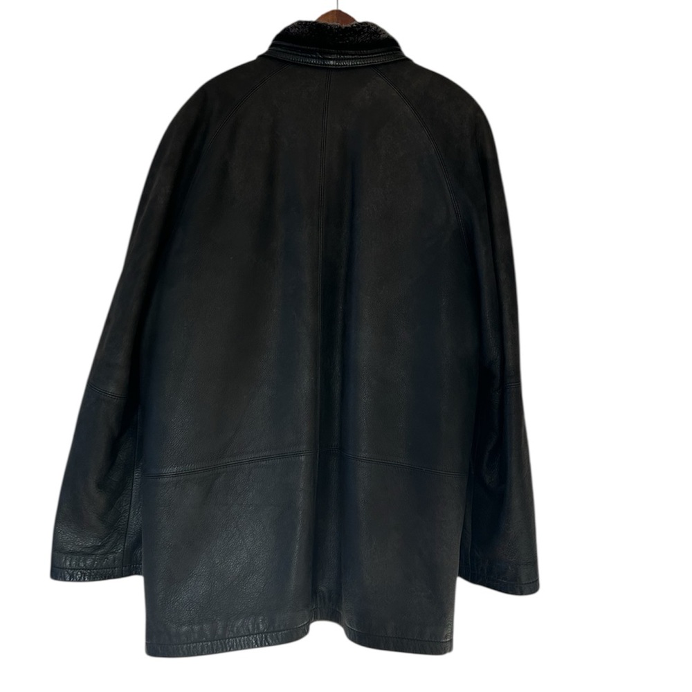 Upstar Black Nubuck Leather Jacket With Removable 100% Shearling Liner - Picture 10 of 13